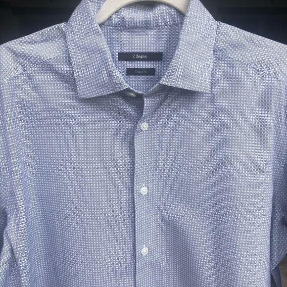 ZEGNA DROP 8 FIT BUTTON DOWN DRESS MENS 43/17 - Picture 2 of 10